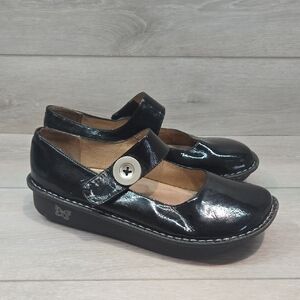 Alegria Women PAL-101 Black Mary Jane Wedge Clog Leather Shoes Sz 41/10.5-11